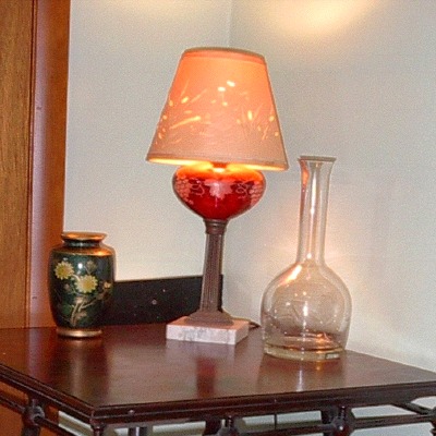 Cranberry Glass Lamp